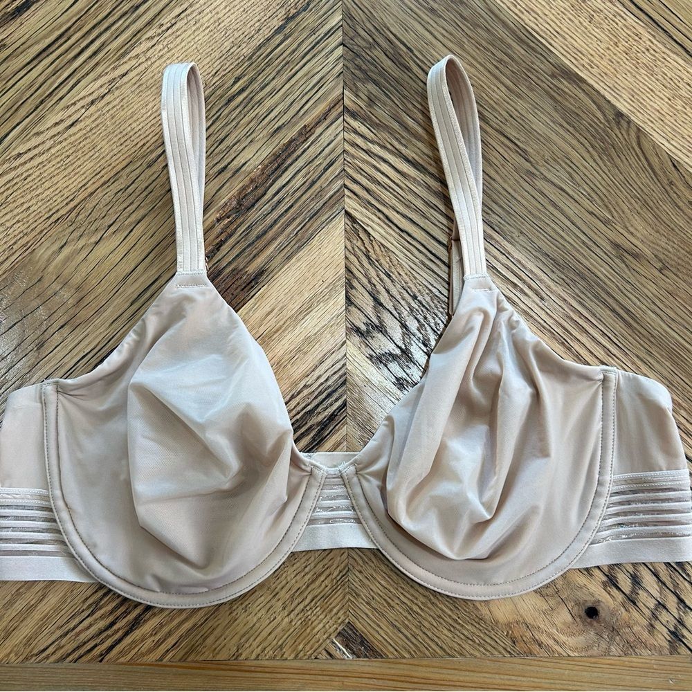 Le Mystère Sheer Illusion T-Shirt Bra Nude 38D Underwire‎  NWOT